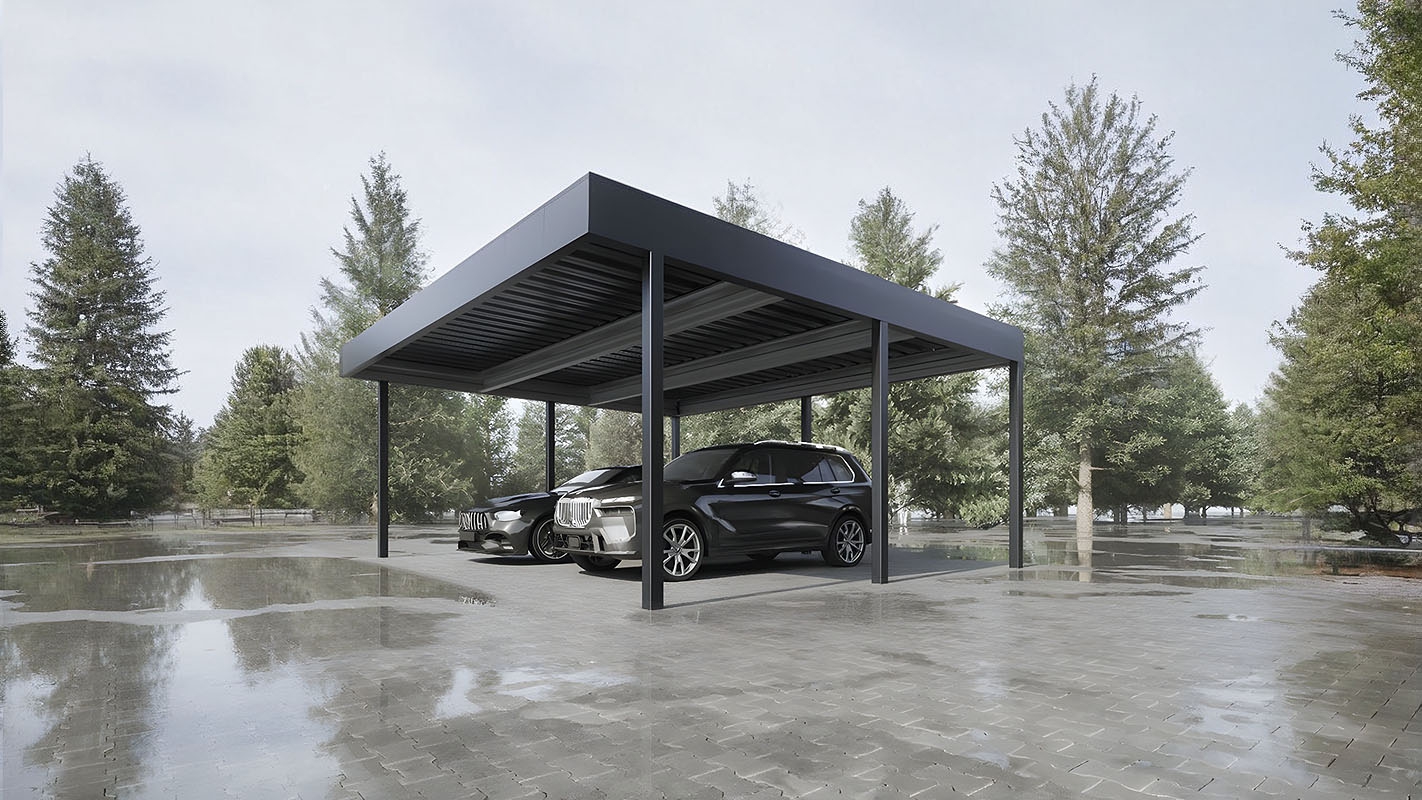 Хай-тек автонавес из поликарбоната для парковки Арочный автонавес с поликарбонатом для дачи